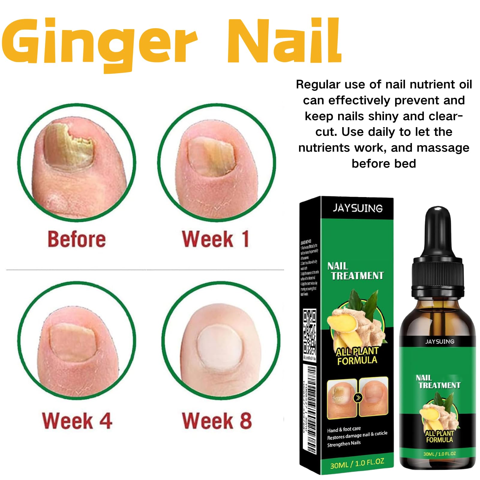 Close up of Aguppo ginger nail serum bottle applicator