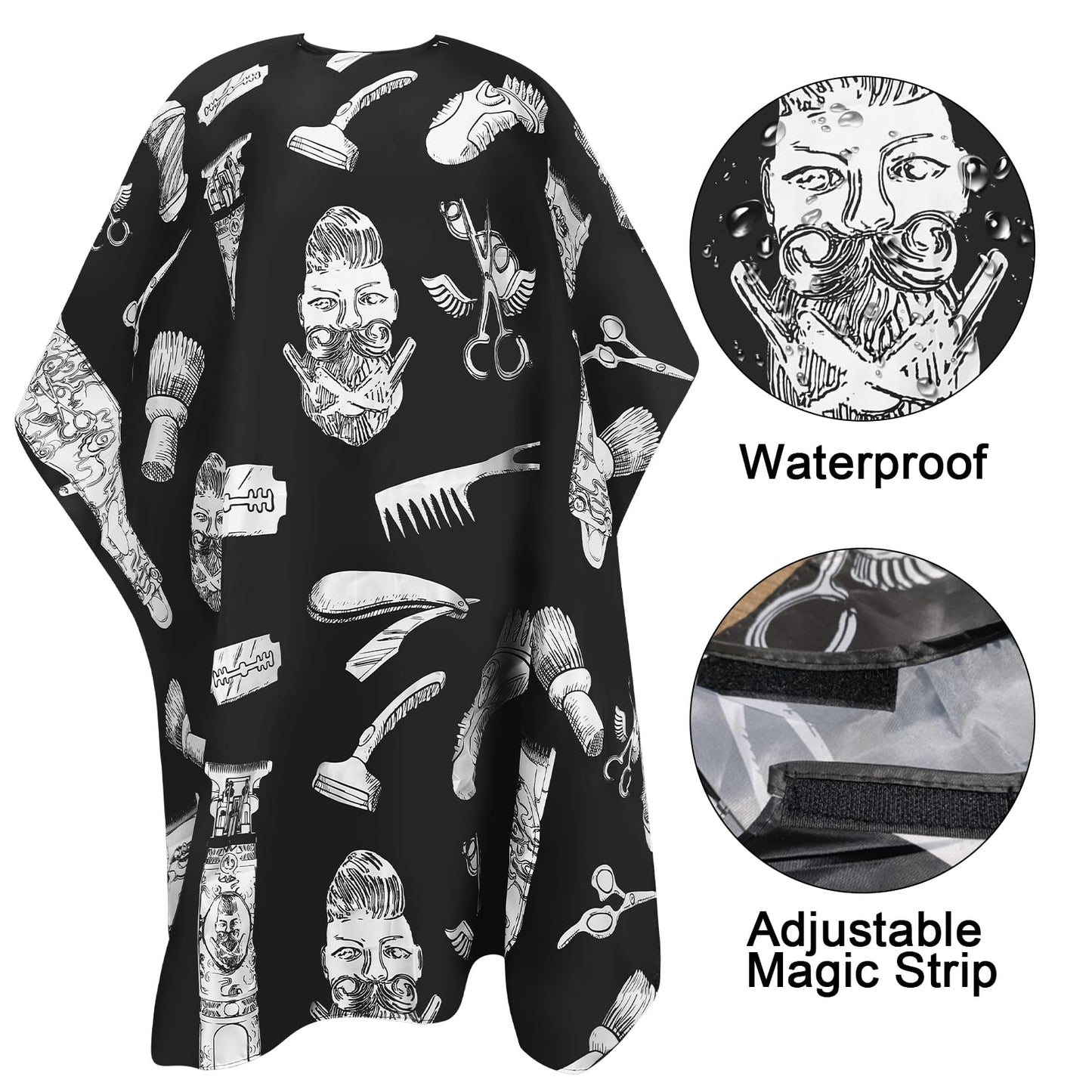 Lightweight polyester material of the hair cape repelling water droplets smoothly