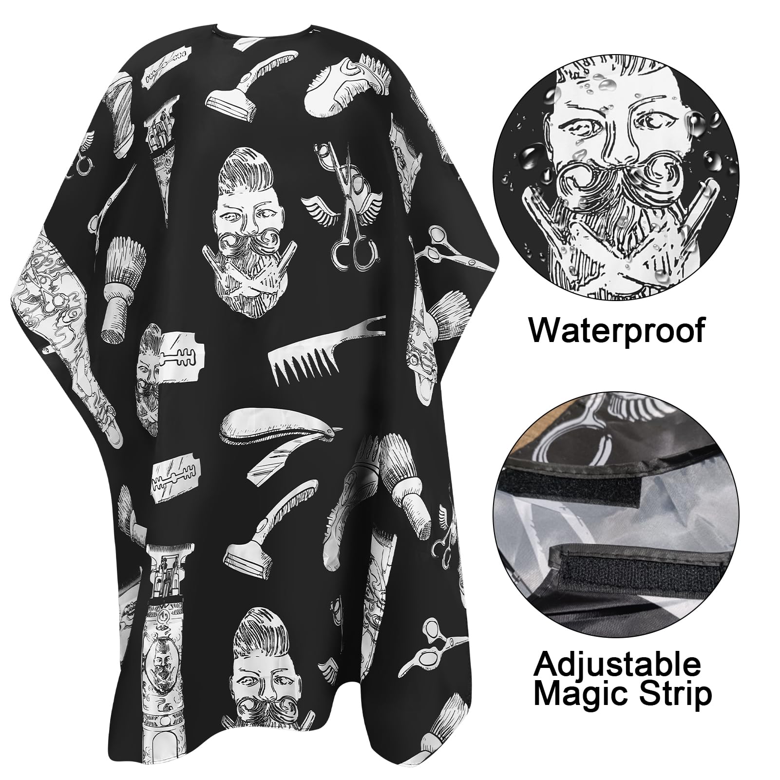 Lightweight polyester material of the hair cape repelling water droplets smoothly
