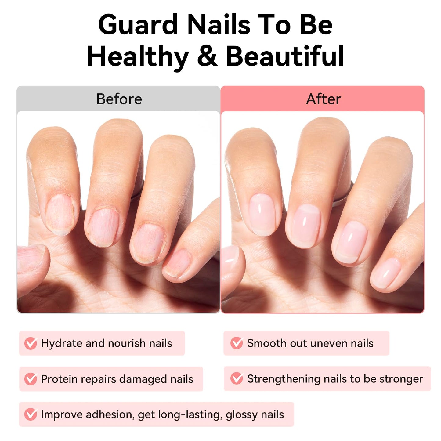 Close up view of the protein and Vitamin E fortified formula texture for damaged nails.