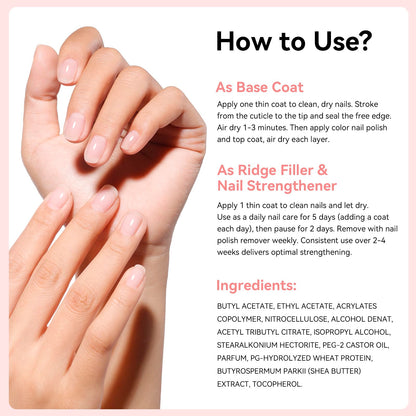 Authentic USA imported Nailshion nail growth and strengthening solution packaging details.