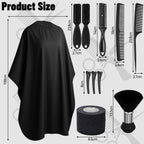 Obeoby hair cutting cape laid flat showing full coverage size