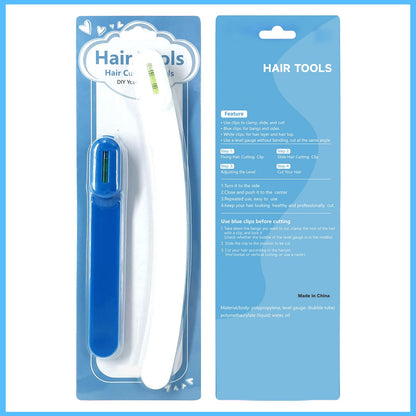 Side angle view of the TagRecove split ends trimmer tool being used on long layered hair.