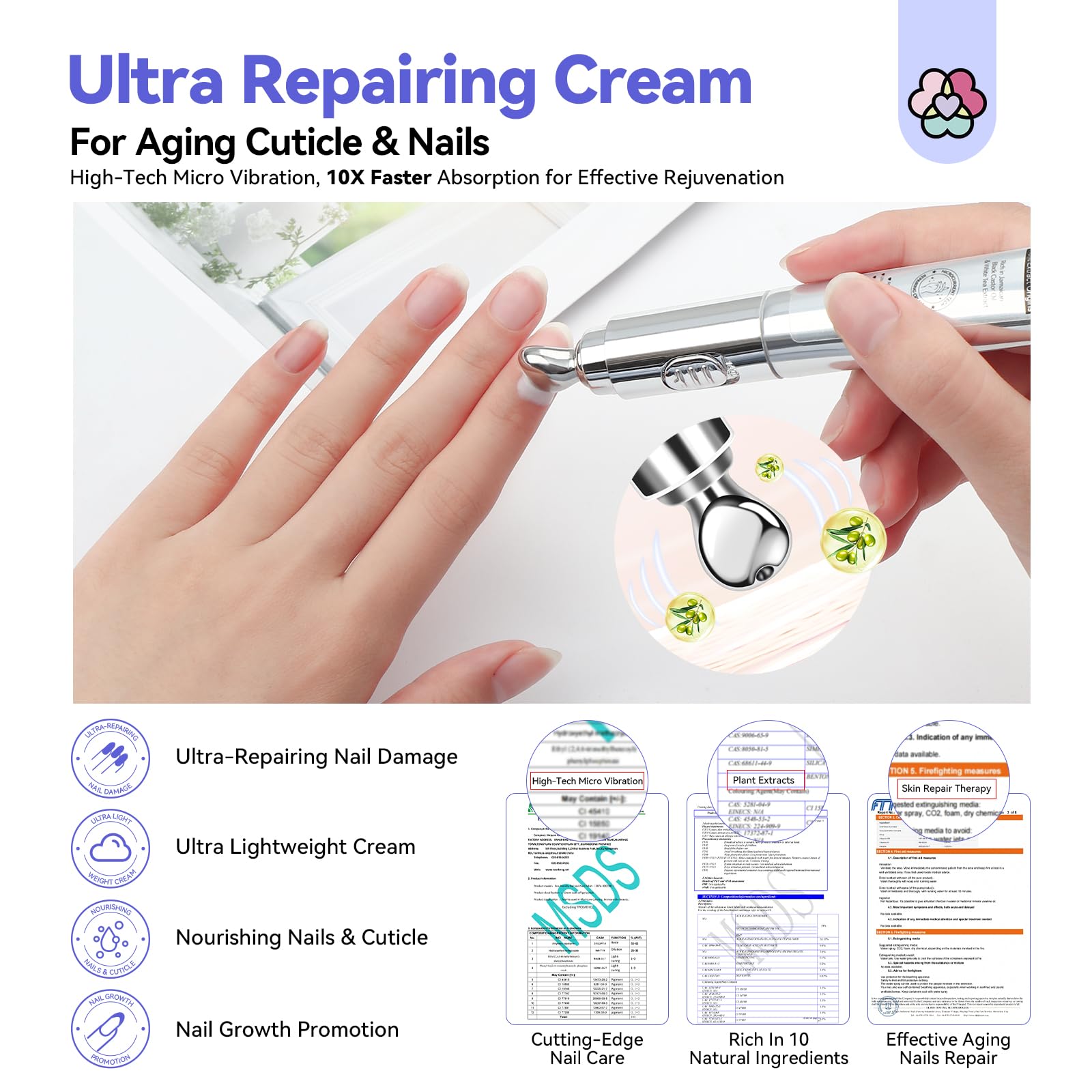 Saviland cuticle cream massager head detail