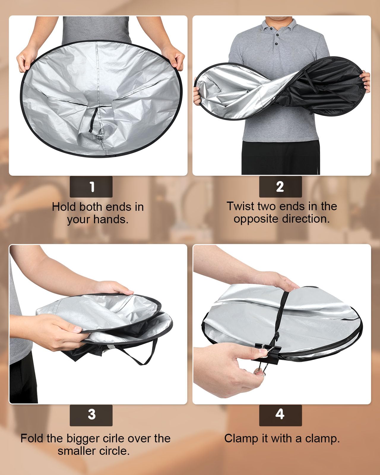 Lictin foldable barber cape apron showing reverse hair catcher groove design