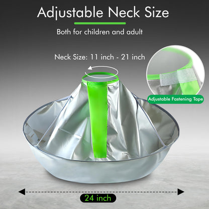 Close-up view of the adjustable neck closure on the Wsevinn professional haircut cape.