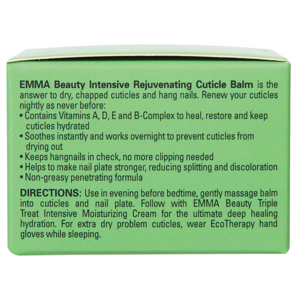 Emma Beauty nail care balm inside open glass jar