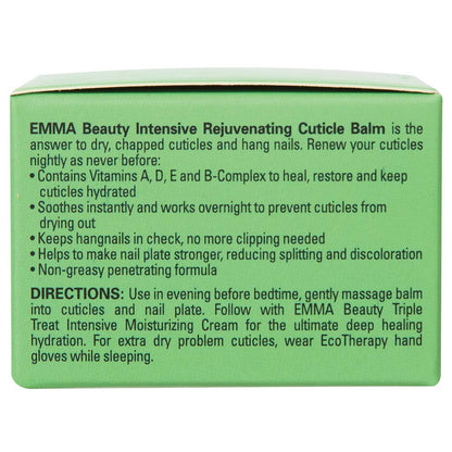 Emma Beauty nail care balm inside open glass jar
