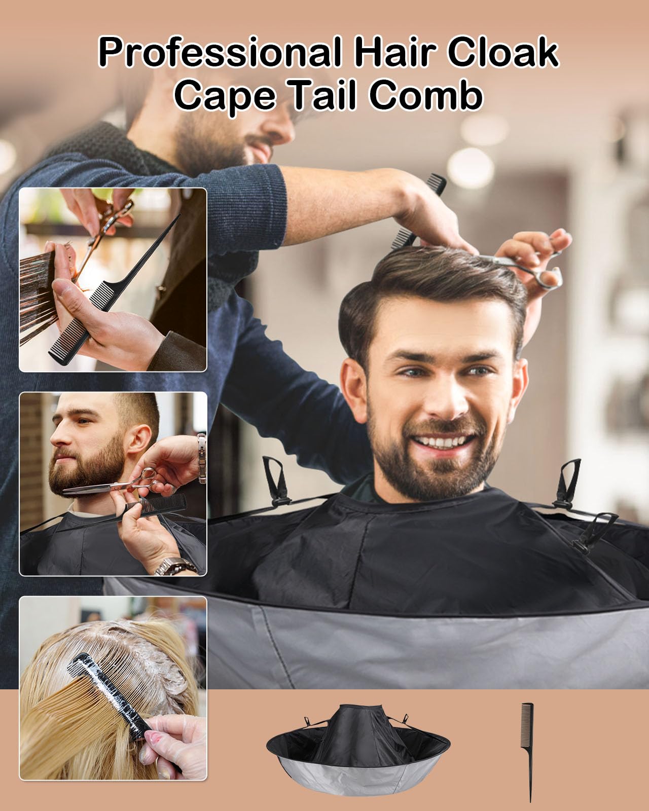 Lightweight and waterproof nylon hair cutting cloak by Lictin
