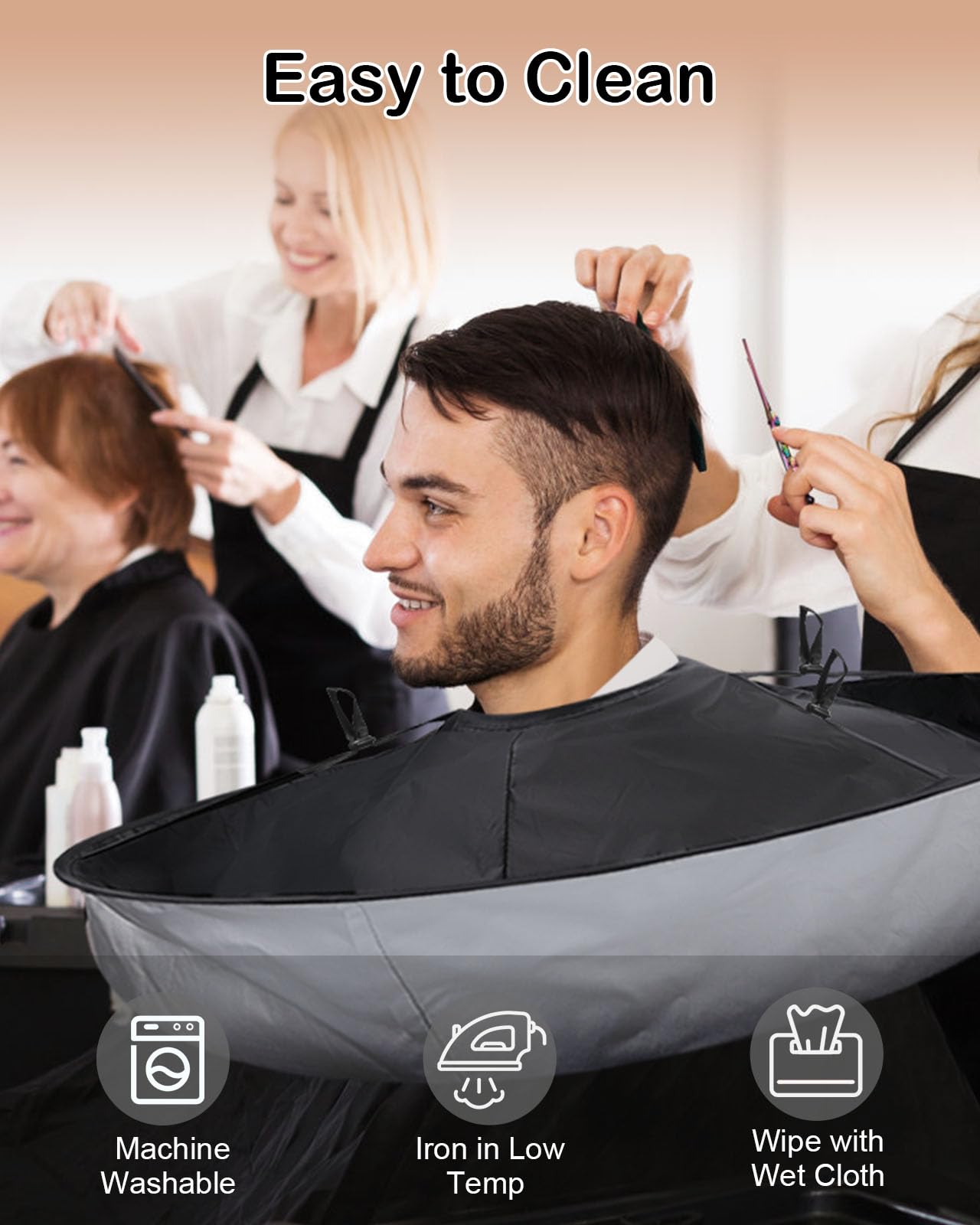 Compact collapsed view of Lictin hair cutting umbrella cape for storage