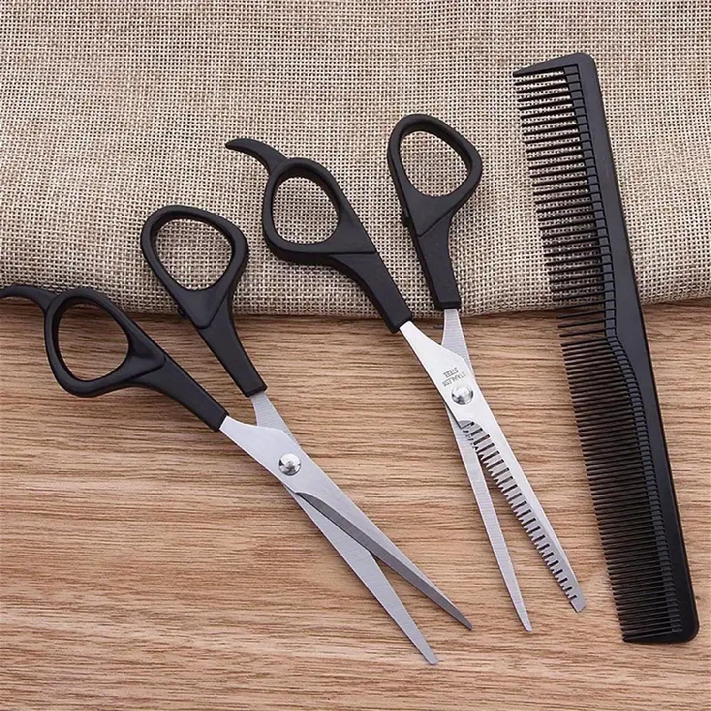 WOWITIS 3 piece grooming kit including pet and human friendly hair trimming shears with comb packaged safely