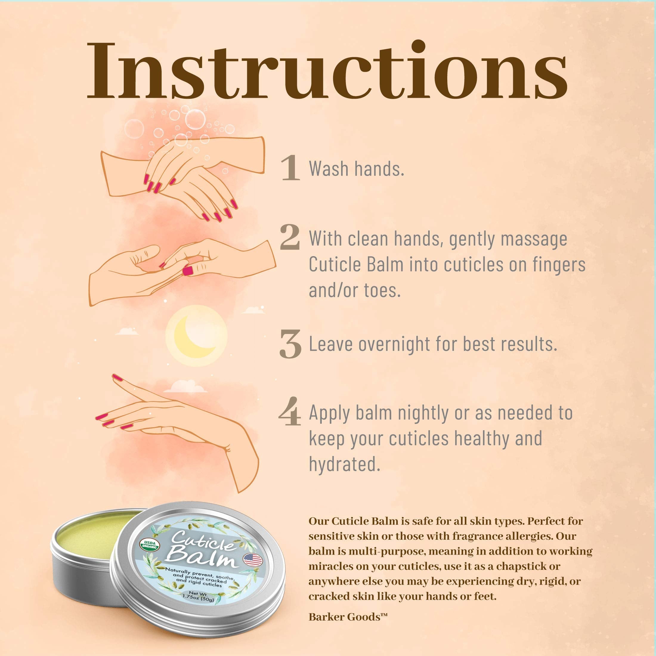 Aode Organic Cuticle Balm open tin showing natural texture