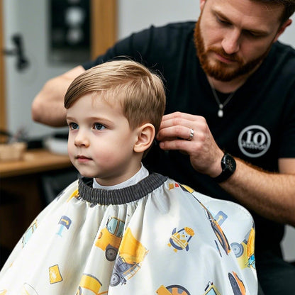 Gealaek kids barber cape and neck duster brush set packaging overview