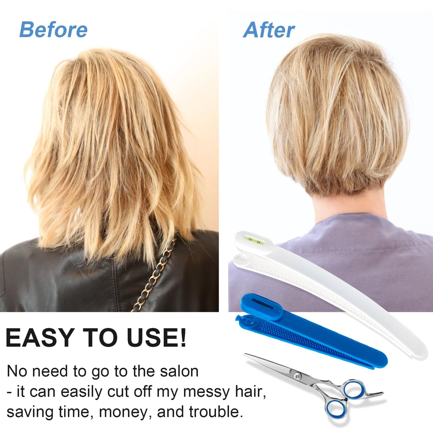 MAIPAY three-piece home haircutting accessories displayed together showing durable non-toxic materials.