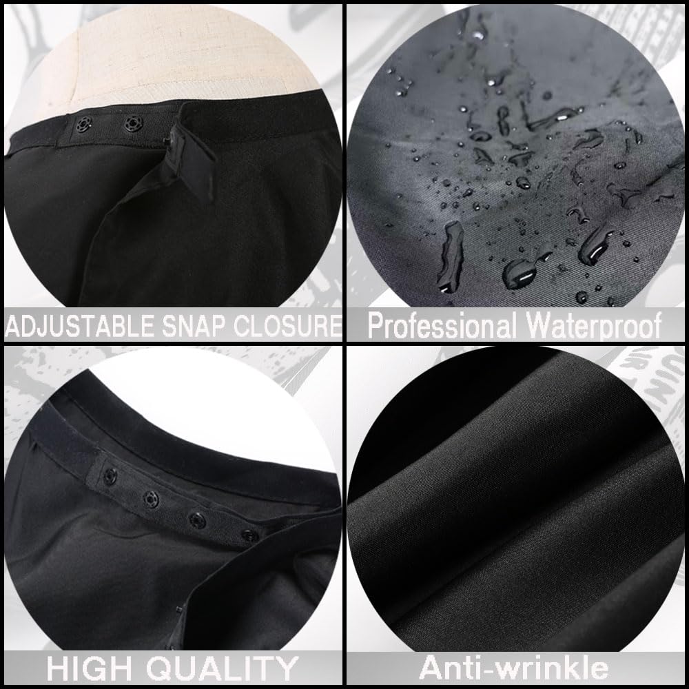 Close-up of the adjustable neck buckle closure on salon cape