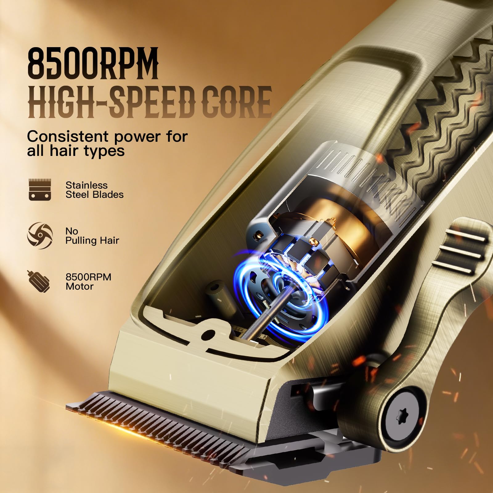 High torque hair cutting machine for self haircutting showing ergonomic grip