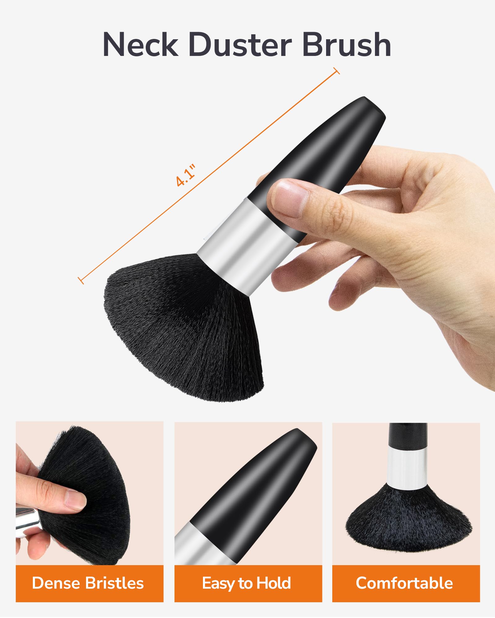 Ultra soft nylon bristle neck duster brush part of the ULG barber grooming kit.