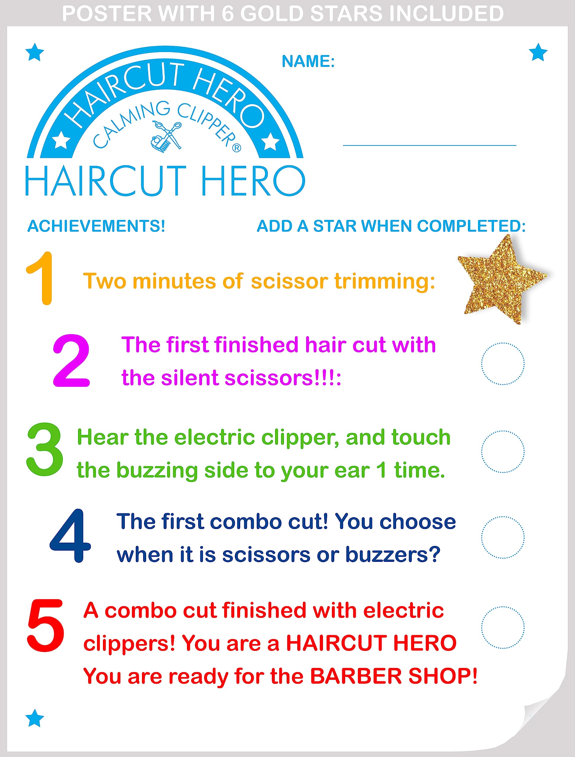 Patented manual quiet clipper with soft gel finger inserts for sensory friendly haircuts