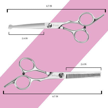 Close up view of the rounded safety tips on the Fcysy toddler hair scissors