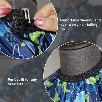 Waterproof and anti-static kids barber cape shielding clothes from hair clippings