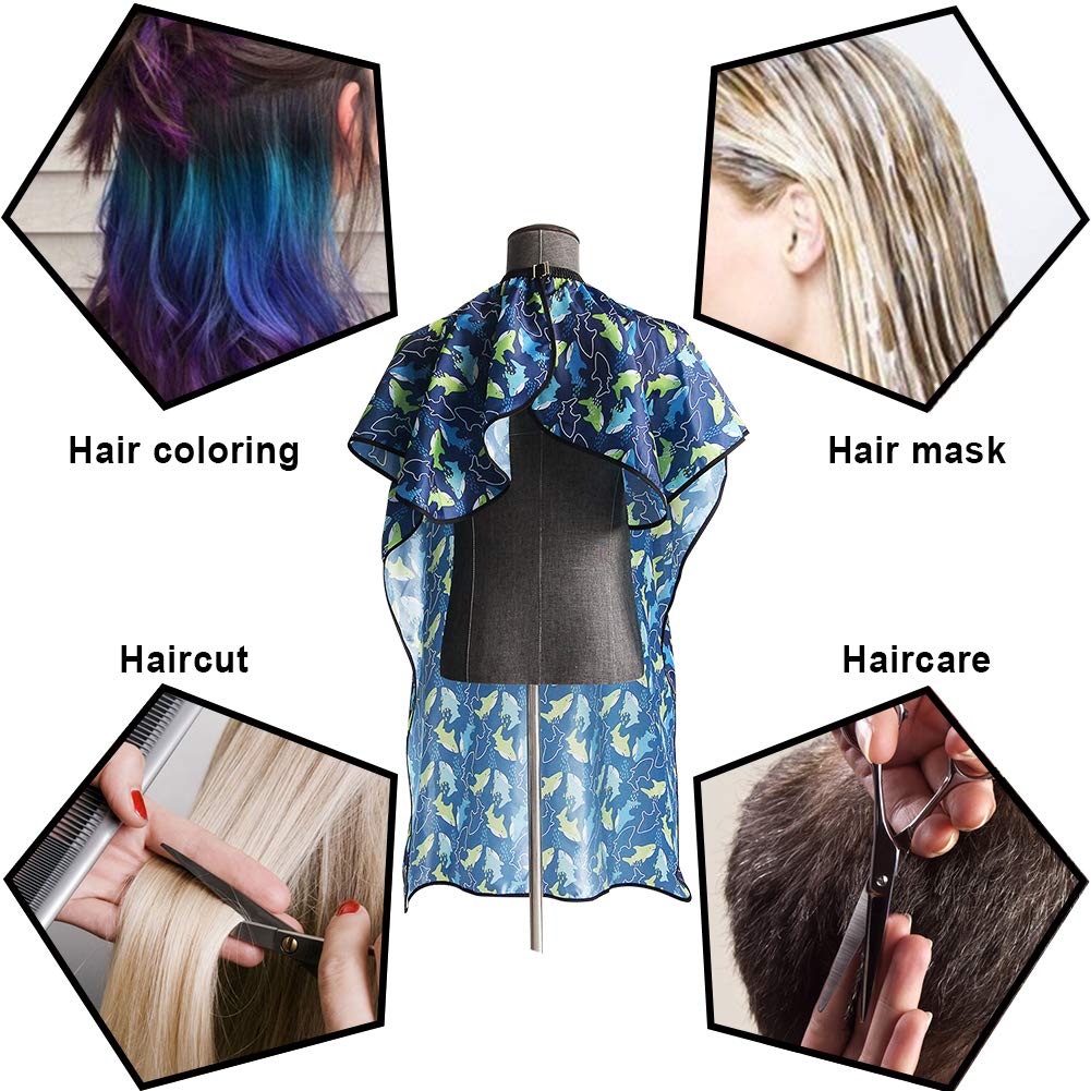 Adjustable metal buckle neckline closure on professional kids hairdressing gown
