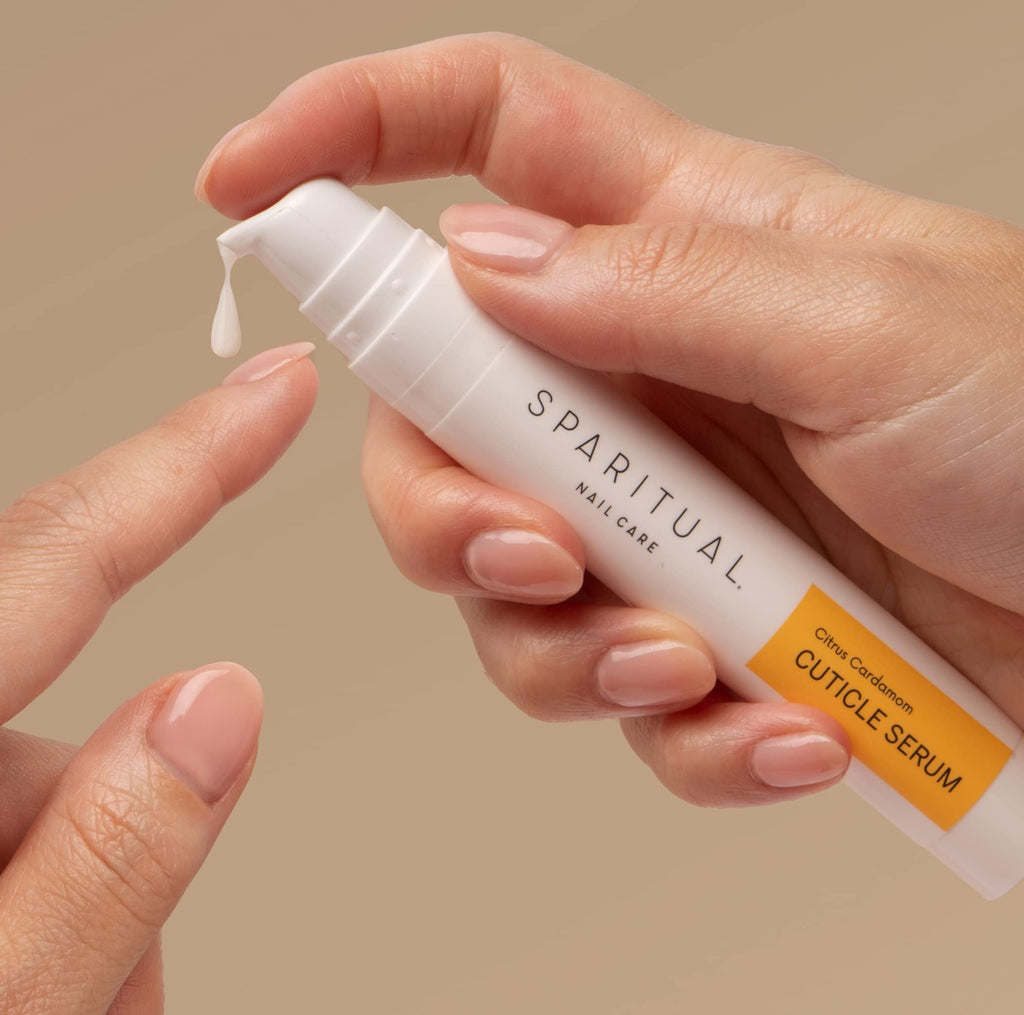 SpaRitual vegan cuticle repair serum application