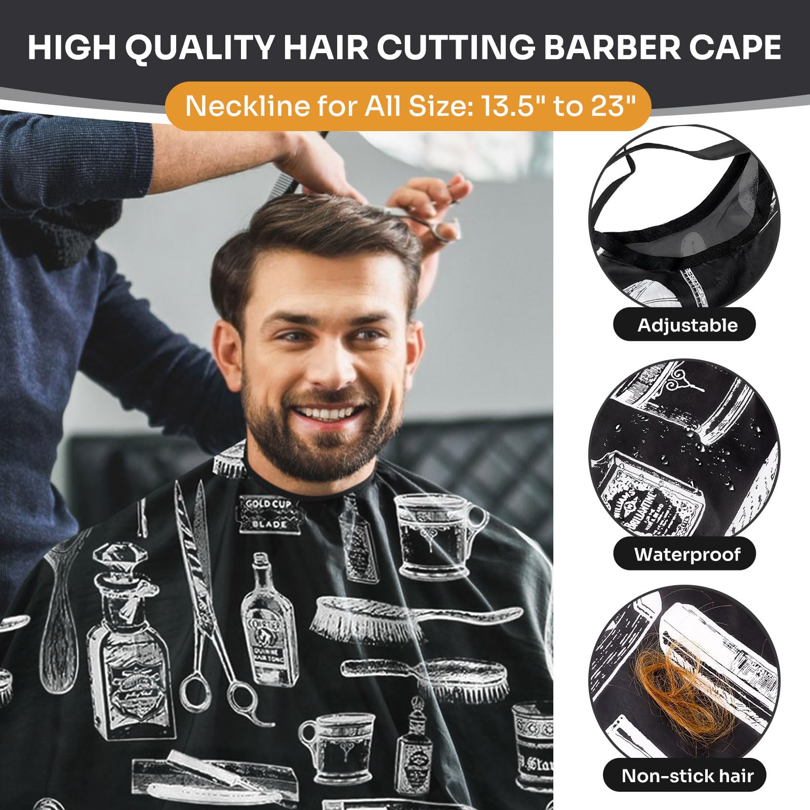 JZko soft nylon bristle neck duster brush and styling combs included in the premium barber accessories kit