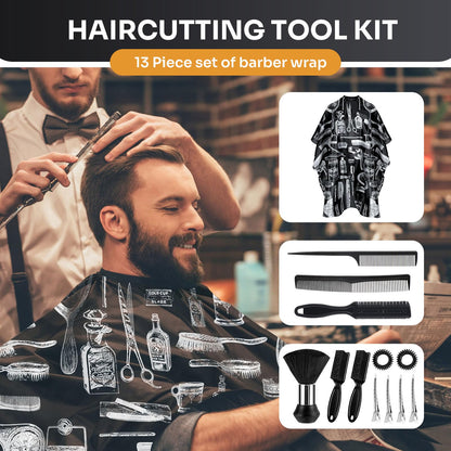 JZko imported premium barber cape set packaging items showcasing all salon accessories together