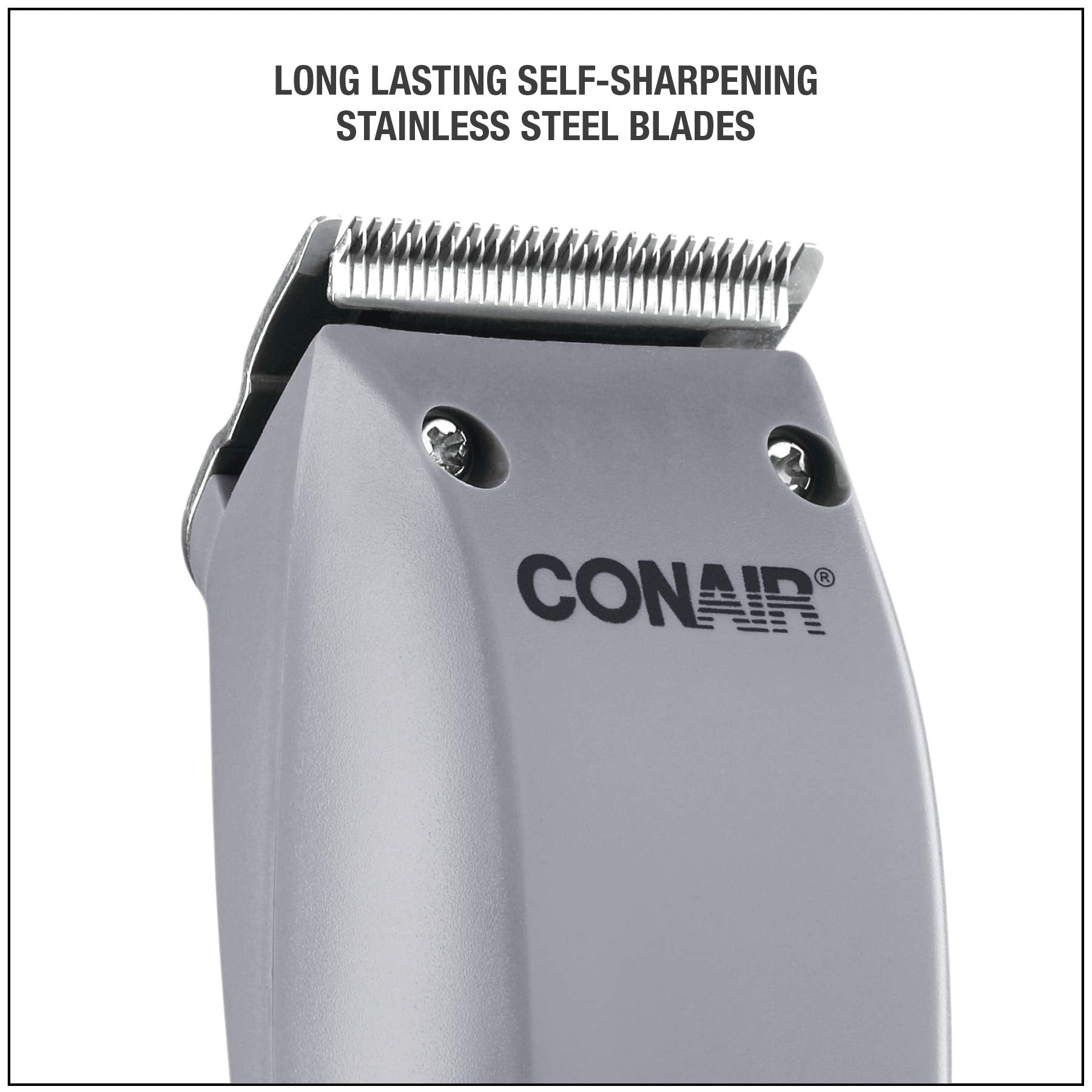 ConairMAN 10 piece basic haircut kit packaging displaying the authentic imported grooming kit items.