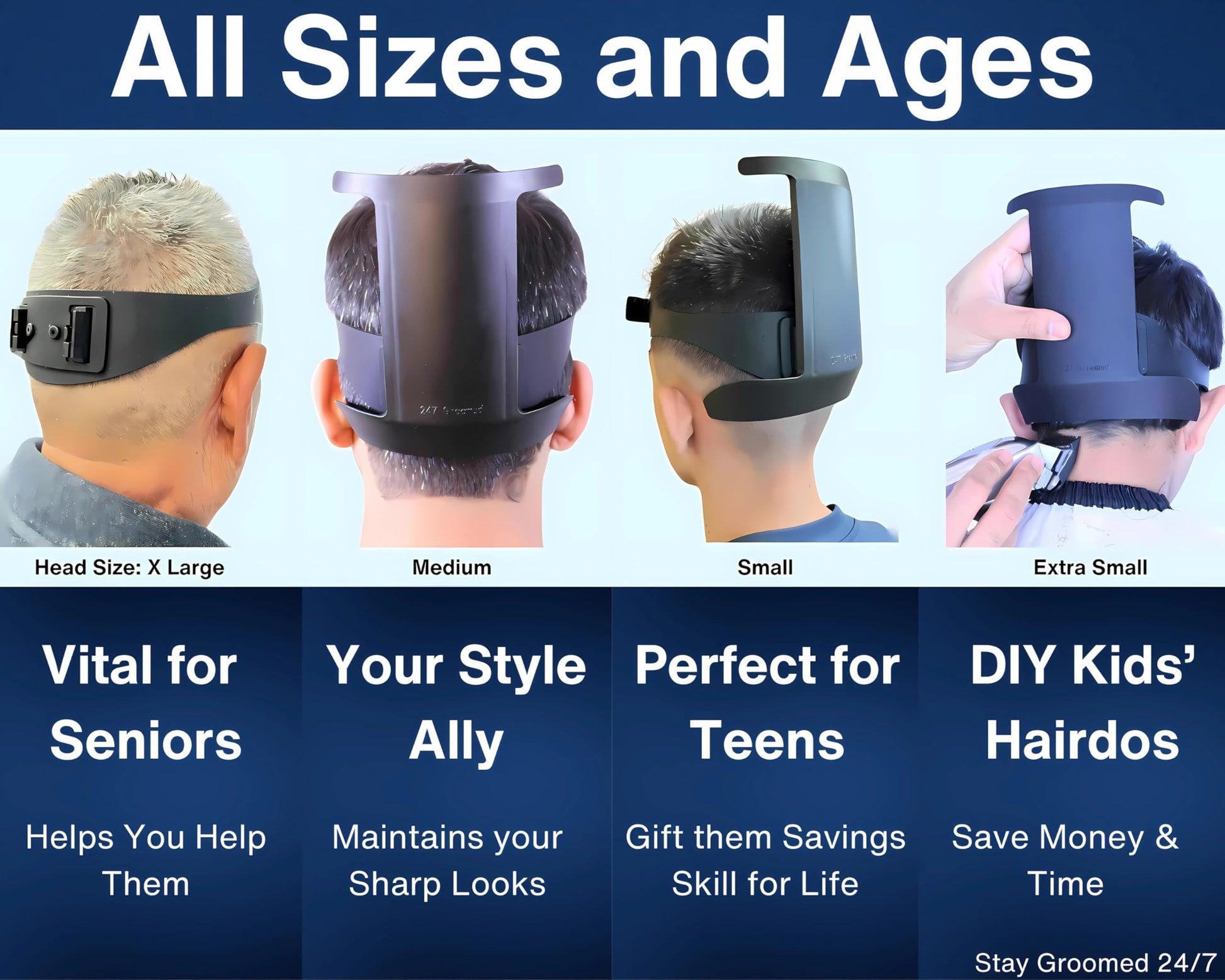 Detailed texture view of the durable black silicone material used in the DIY haircut templates.