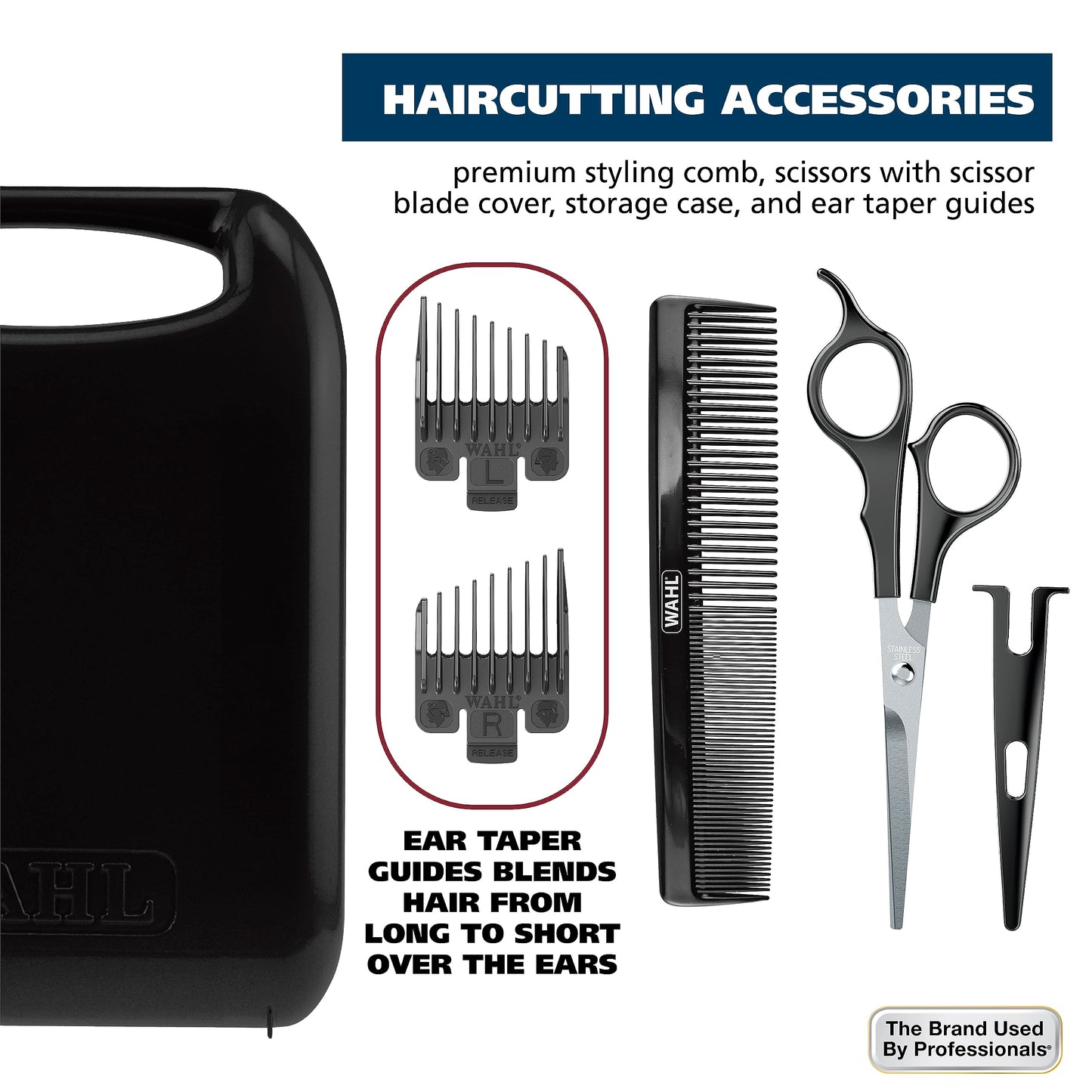 Wahl home haircutting clipper kit packaging showing the authentic USA imported product box.