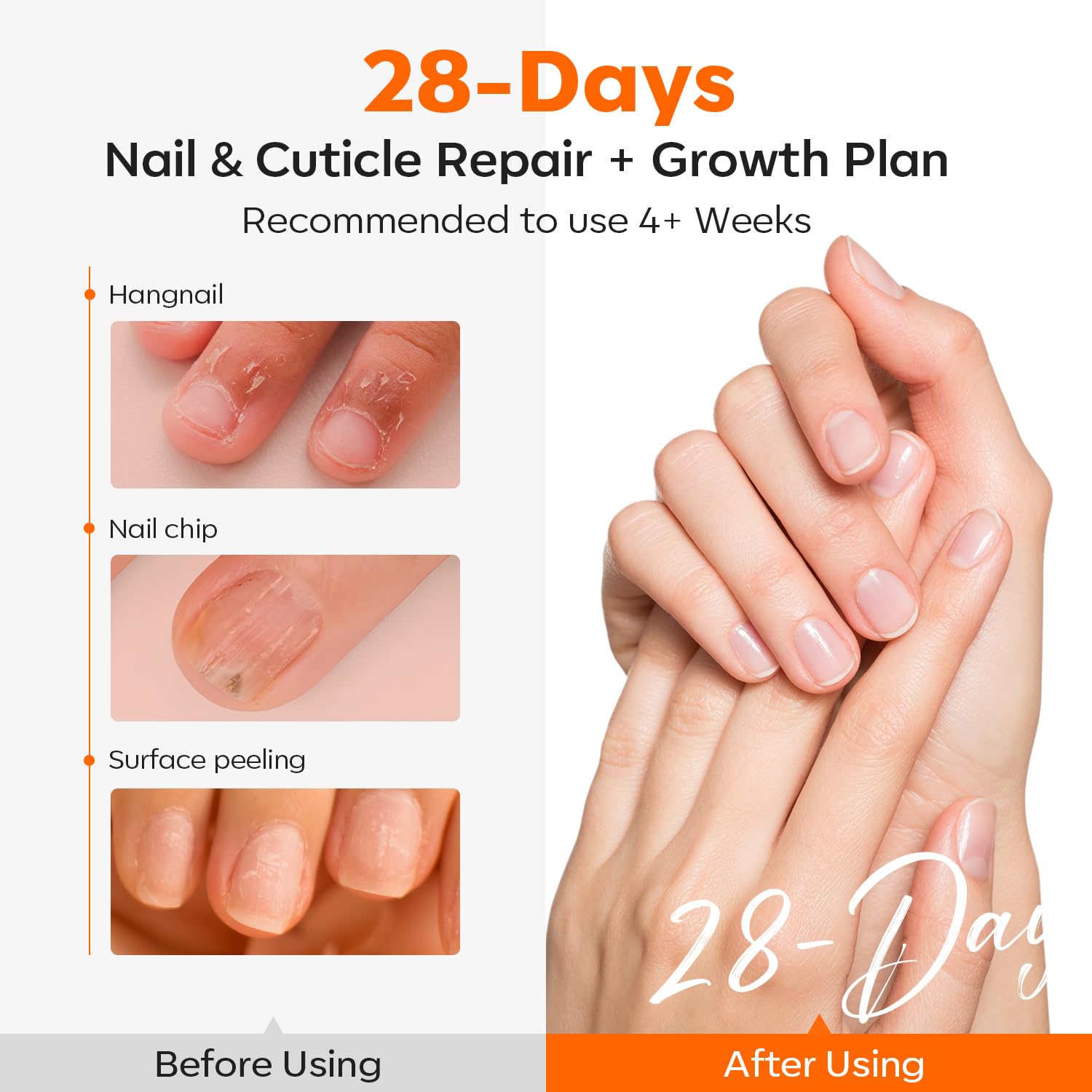 User applying rose scented cuticle oil to nail beds