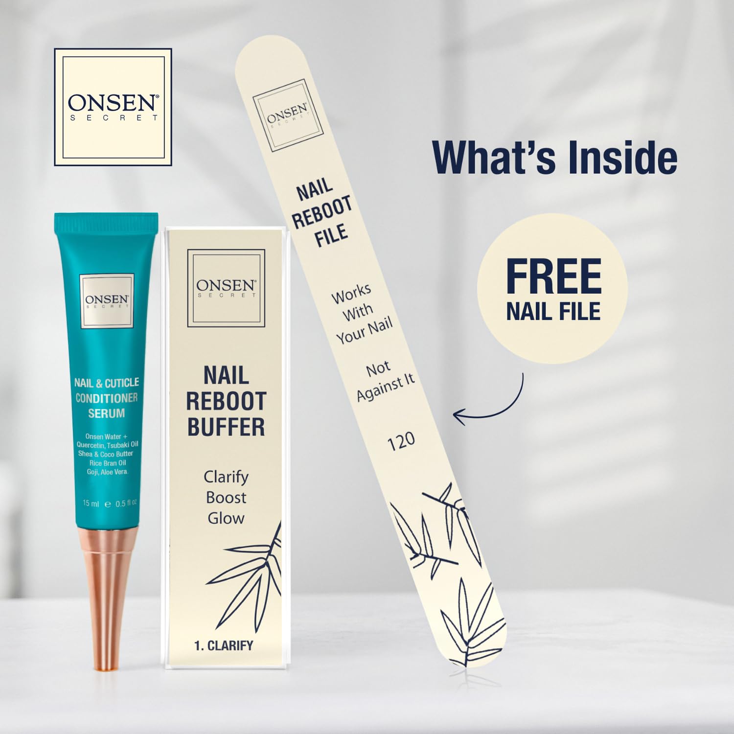 Onsen Secret mineral-rich cuticle serum 15 milliliter bottle