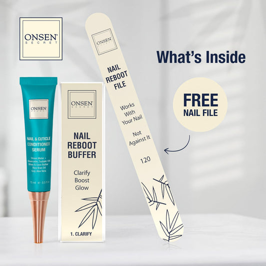 Onsen Secret mineral-rich cuticle serum 15 milliliter bottle
