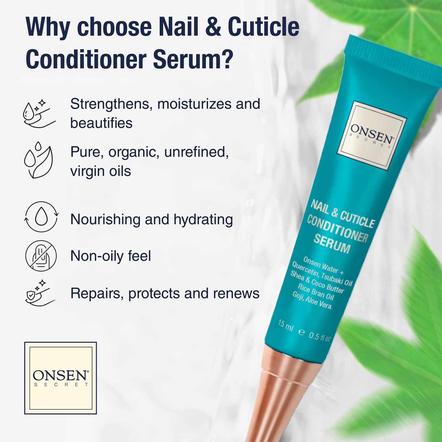 Close up of Onsen Secret nail care kit components