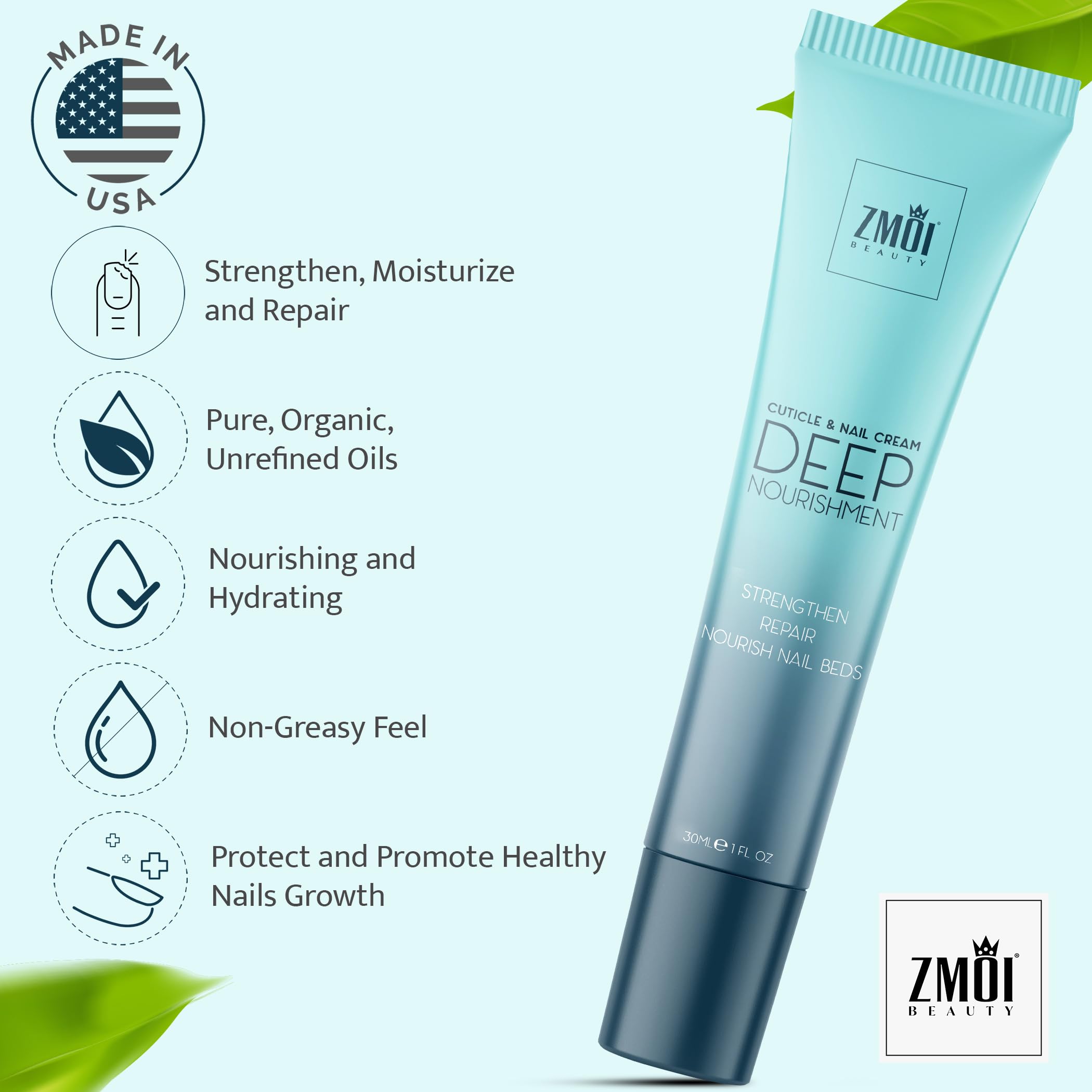 Zmoi cuticle cream application on nails