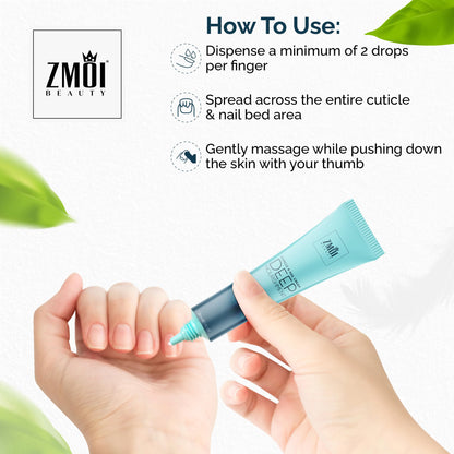 Zmoi cuticle cream showing precision tip applicator