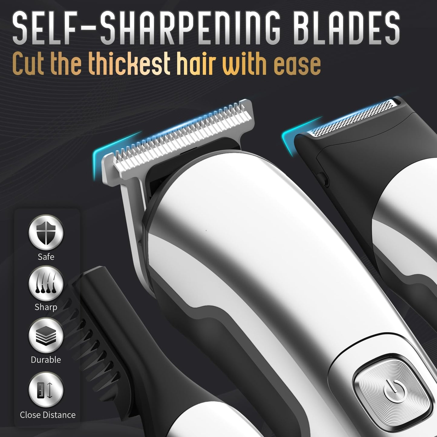 Six interchangeable heads for Ufree all in one clippers and body shaver