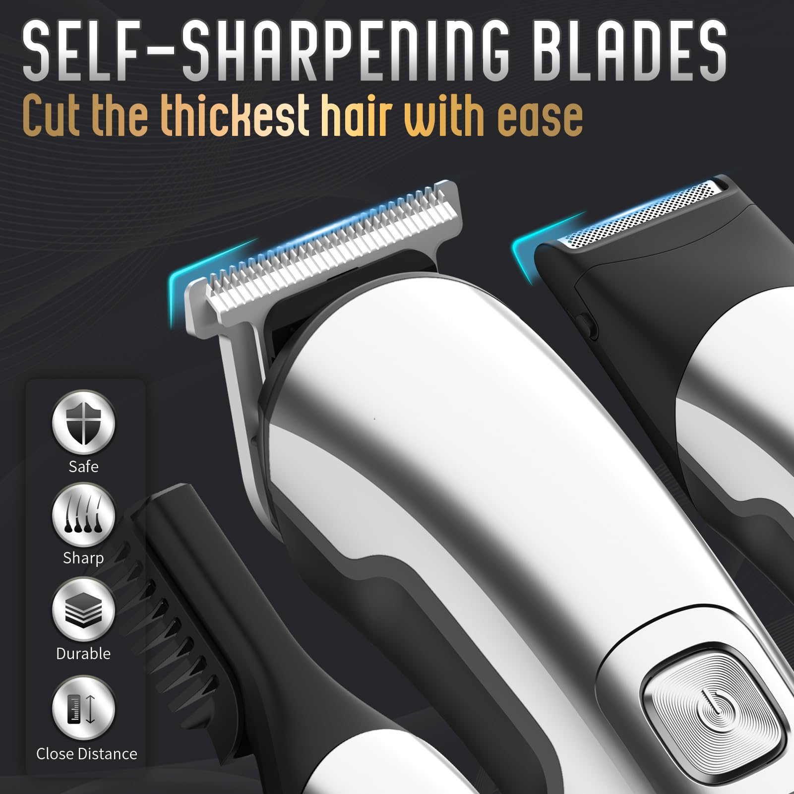 Six interchangeable heads for Ufree all in one clippers and body shaver