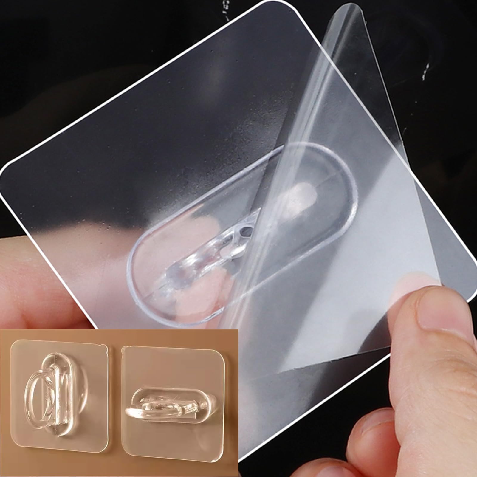 Close up view of the strong peel and stick self adhesive backing on the Throjin scissor holder