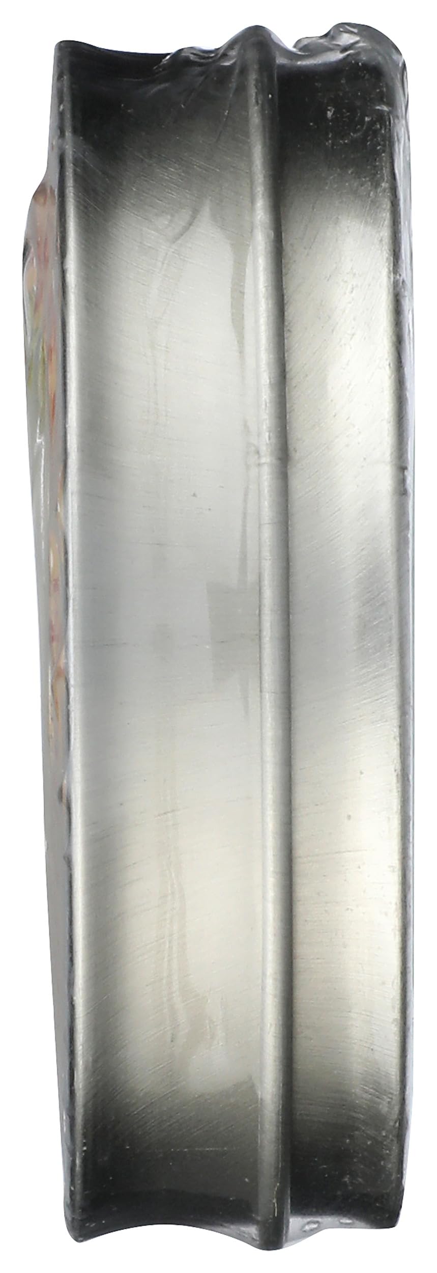 Burt's Bees Lemon Butter Cuticle Cream held in hand to illustrate the compact travel friendly zero point six ounce size.