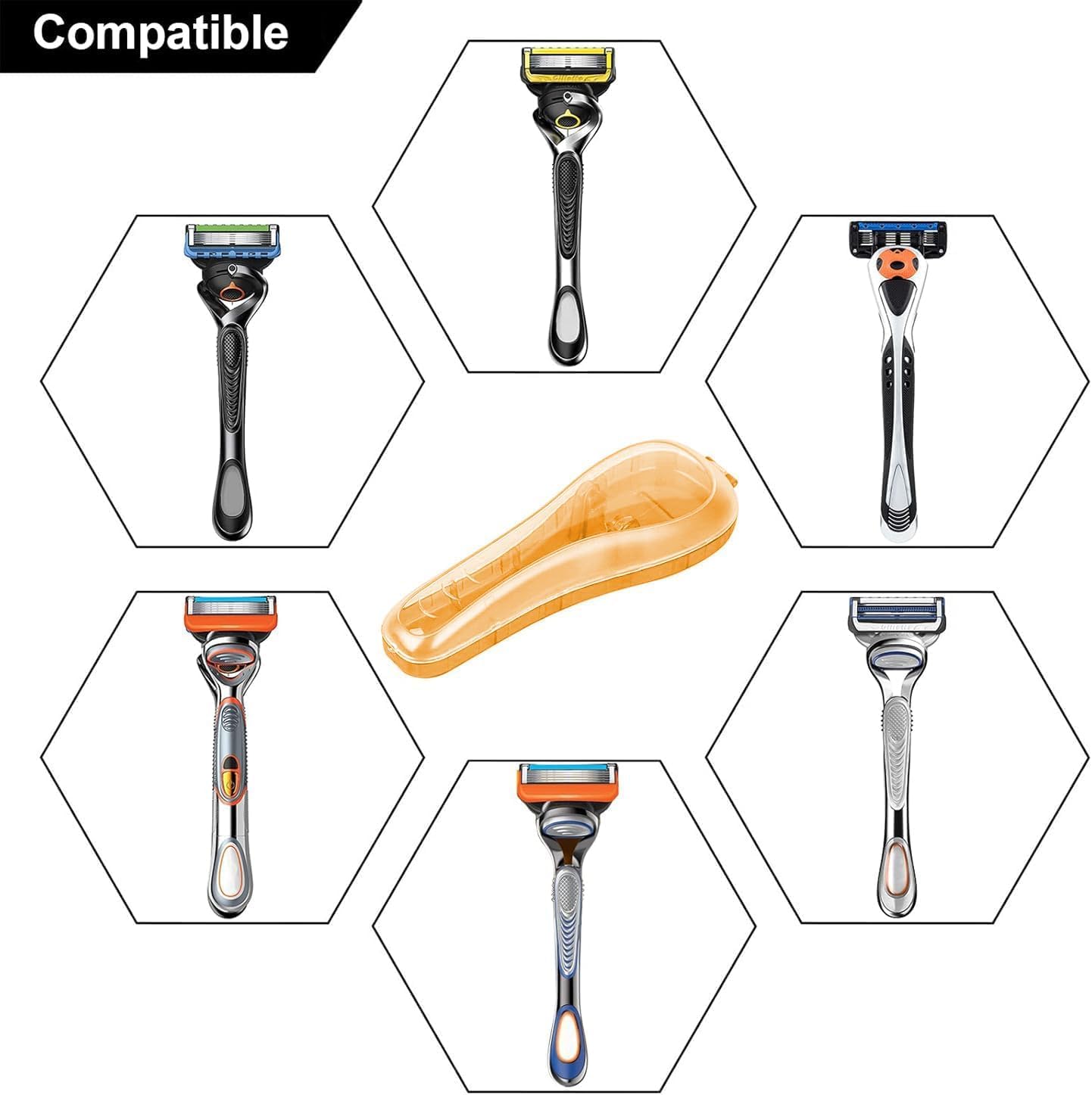 LinMei travel razor organizer bottom view displaying the breathable ventilation slots.
