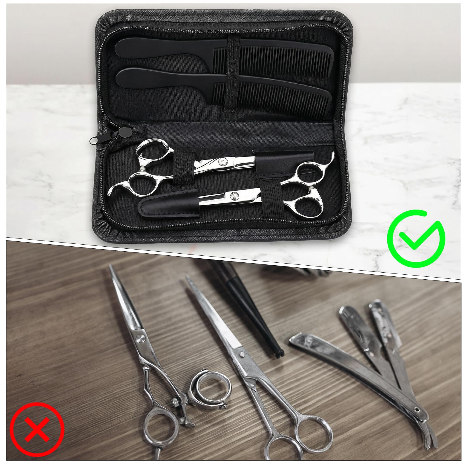 Classicseali hairdresser storage pouch side profile highlighting the slim lightweight design