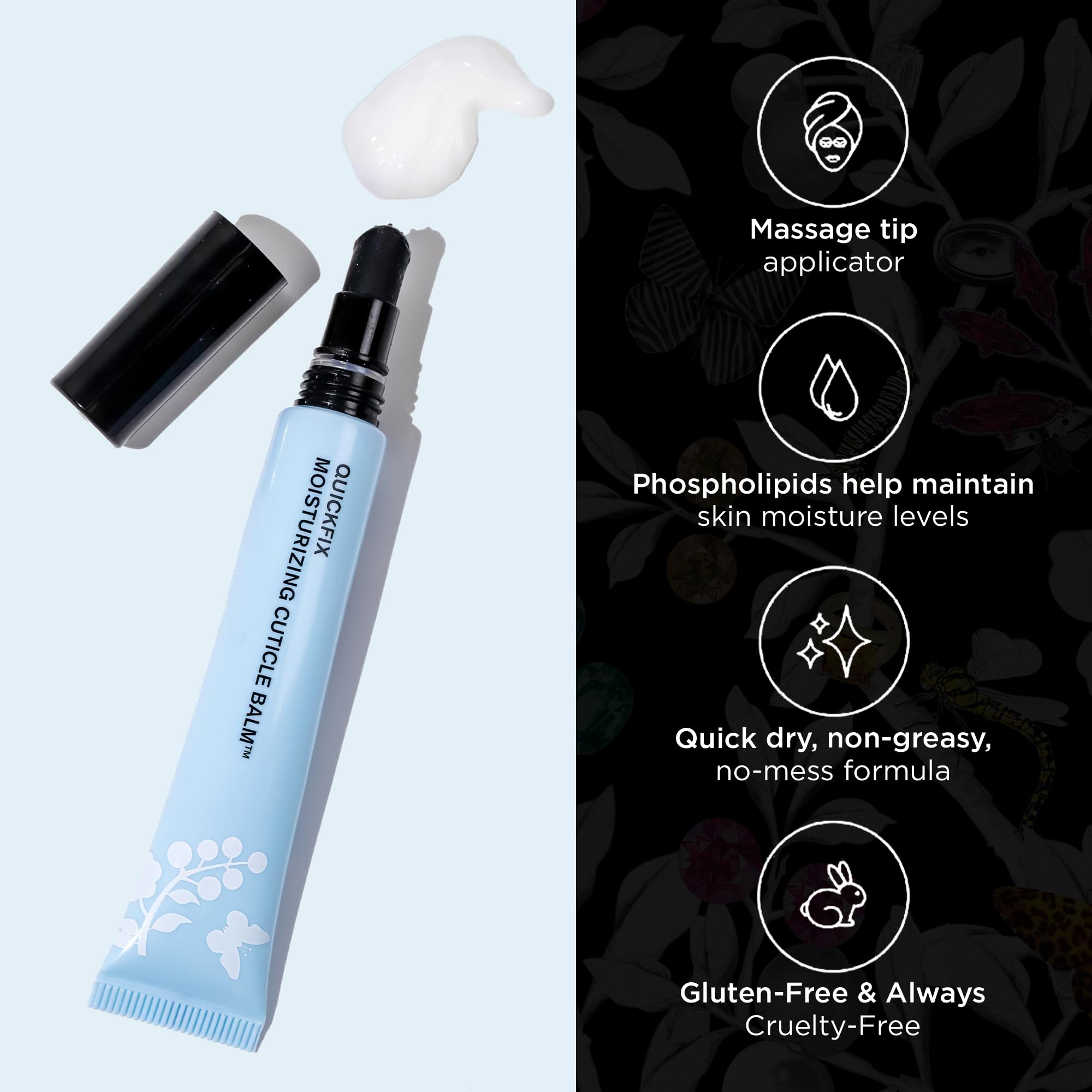 Close up of Butter London QuickFix balm packaging