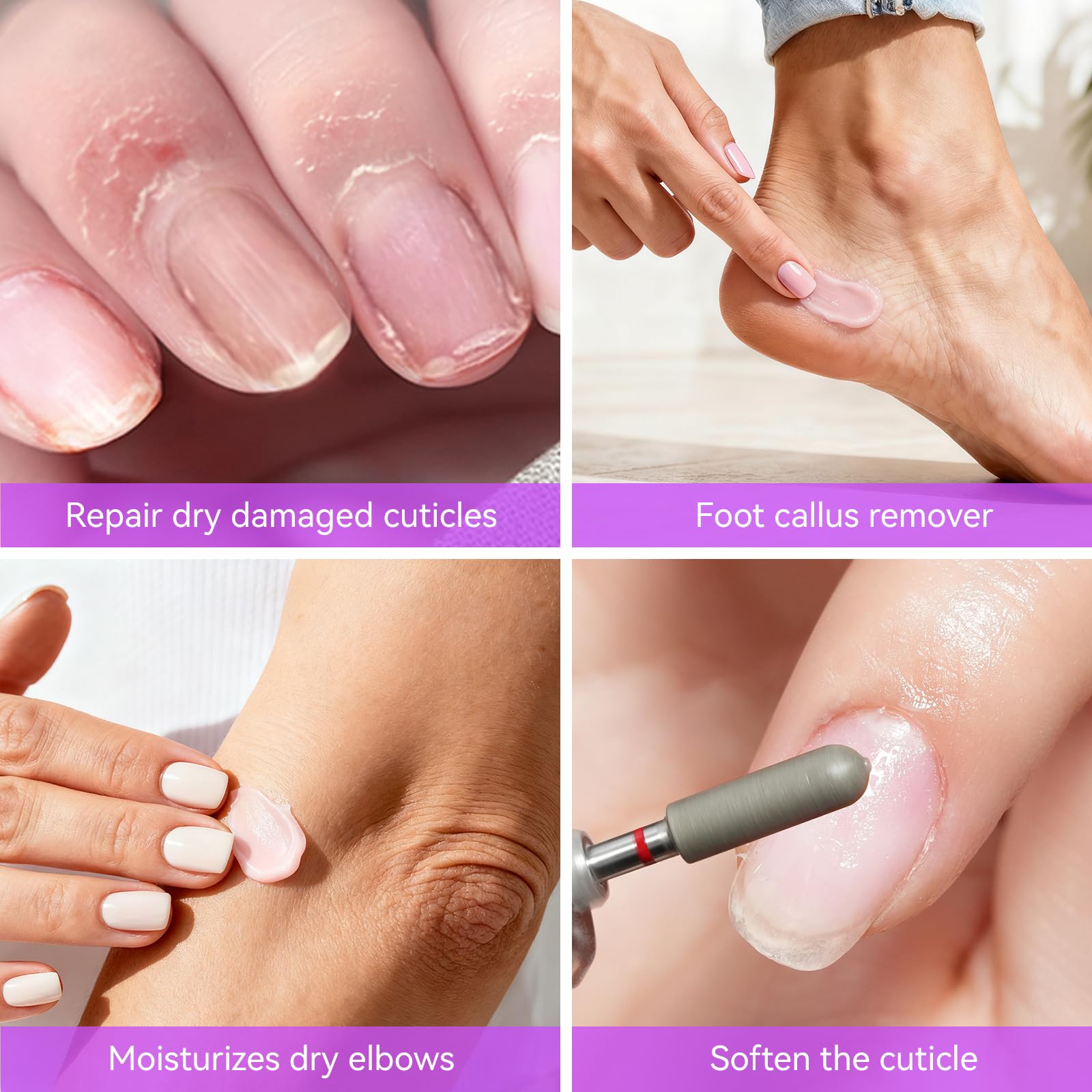 Professional manicure tools featuring Gelike Ec cuticle repair cream