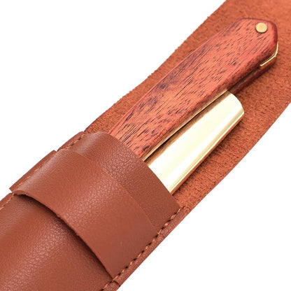 TorSor folding straight edge razor sheath pack in a neat travel layout