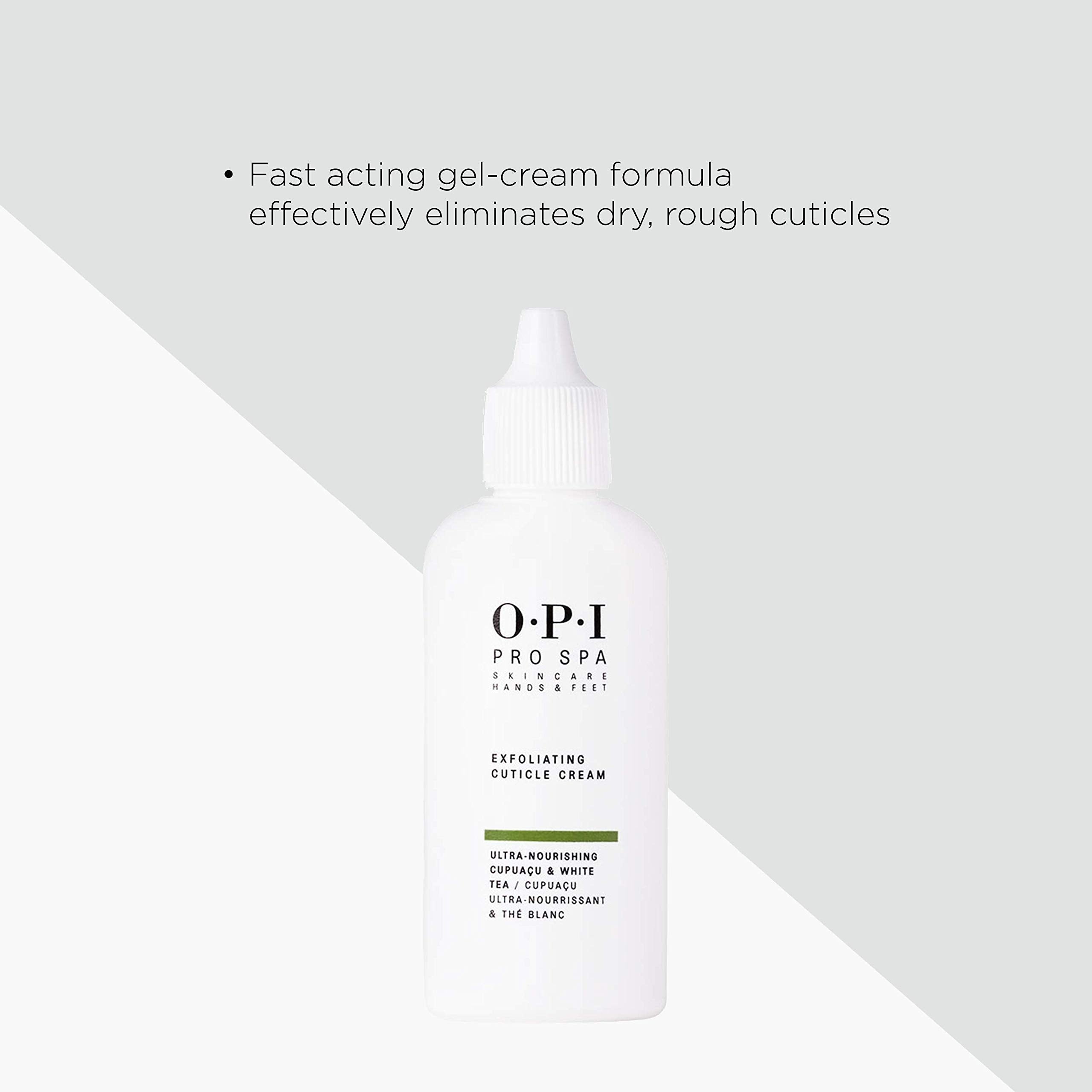 Back side of OPI ProSpa Exfoliating Cuticle Cream showing product details