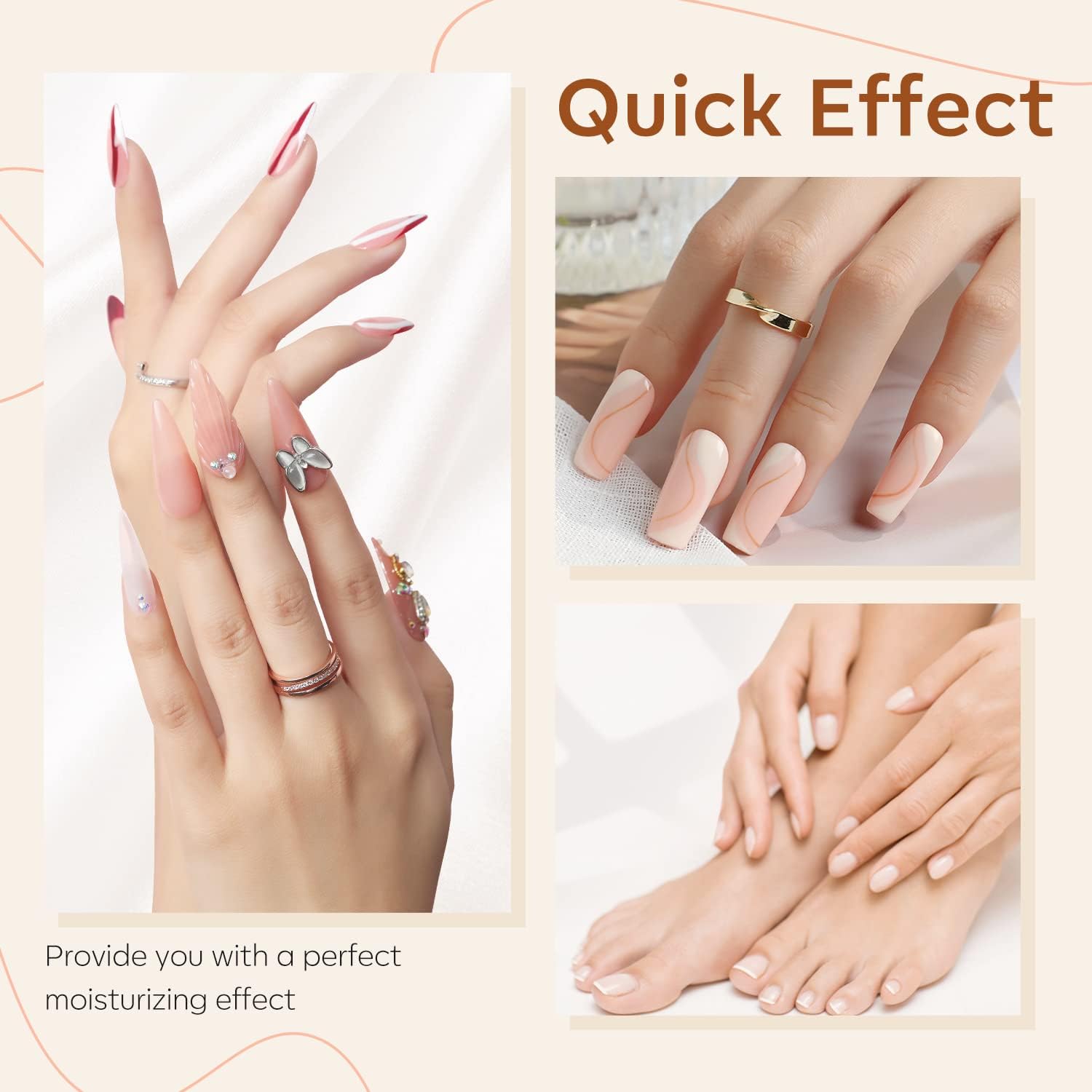 Modelones Cuticle Cream application on fingernails