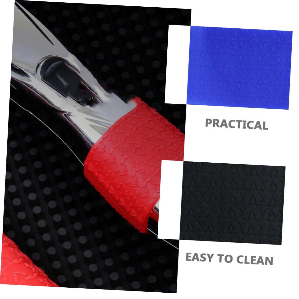 Close up view of the non slip textured surface on the DECOMELODY silicone hair clipper cover bands.