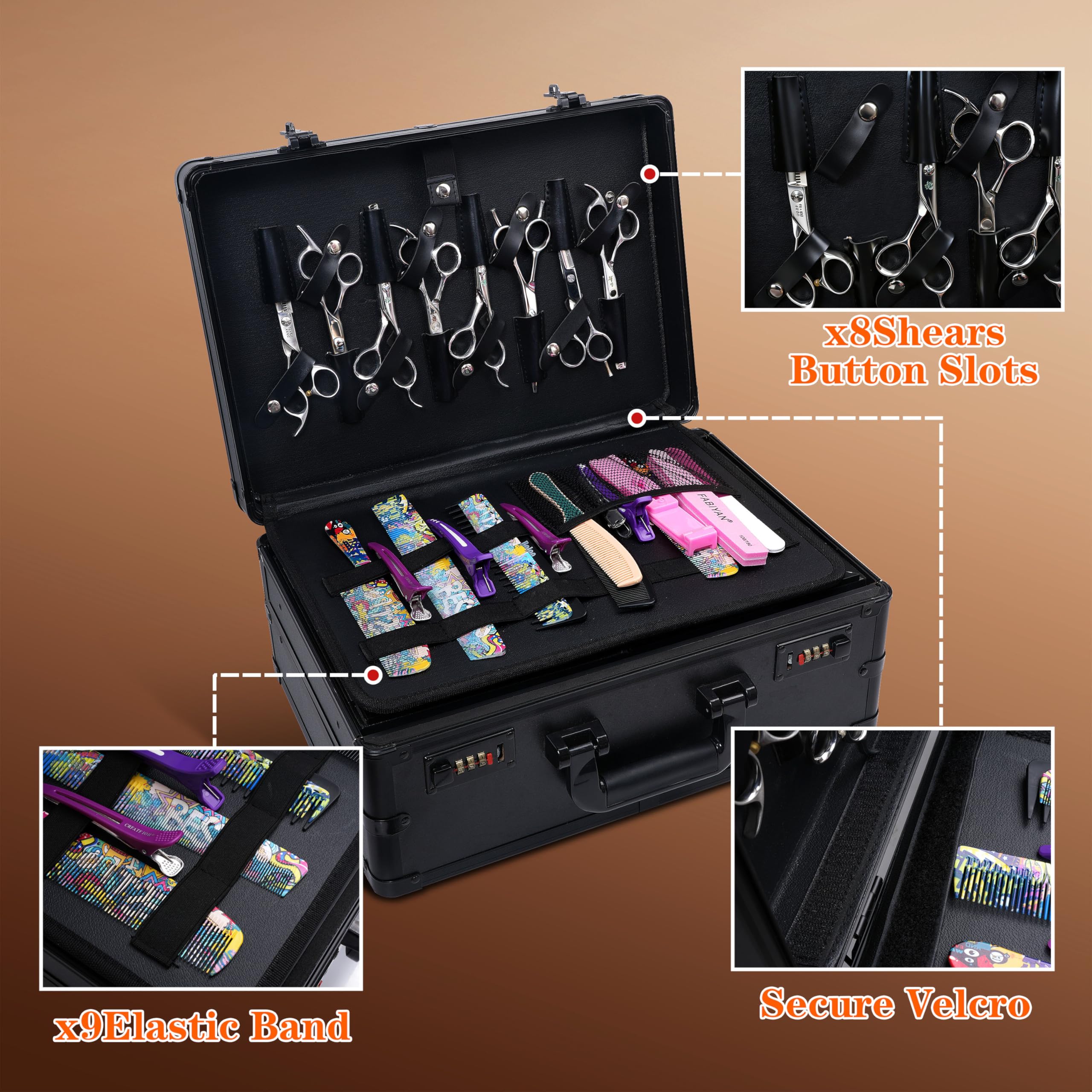 HUIMSWARM salon travel suitcase showcasing solid aviation aluminum frame construction